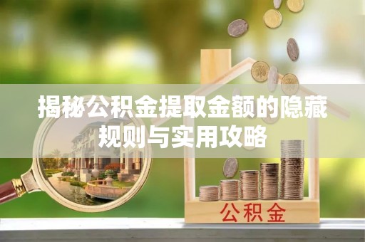 红河揭秘公积金提取金额的隐藏规则与实用攻略
